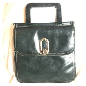 Vintage dark blueish-greenish handbag